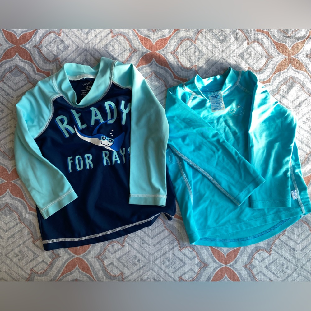 2 Long-Sleeve Swimsuit    #1 Carters       #2   Iplay  rashguard